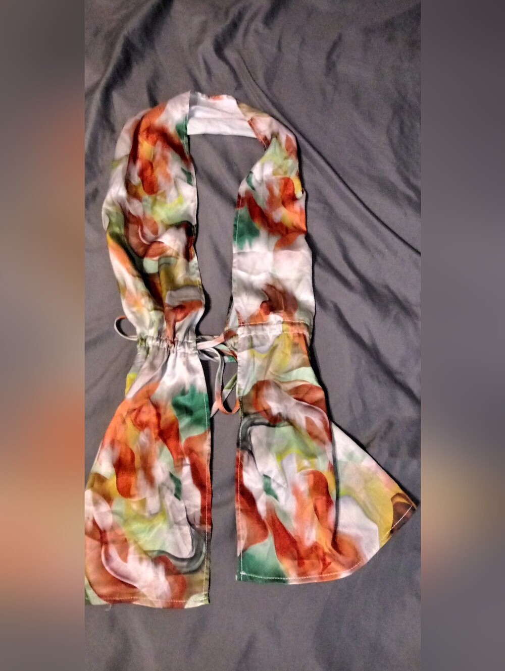 SHEIN Haute Multicolor Watercolor Print Halter Top/Size Small - US 4